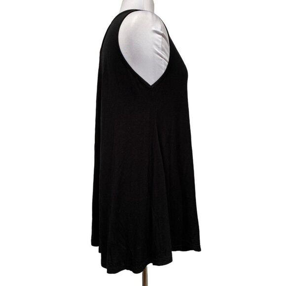 Larace Black Scoop Neck Tunic Tank Swing Top Sz S Rayon Stretch - Picture 3 of 6